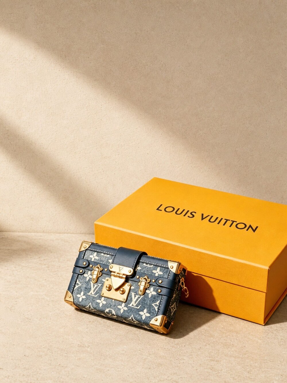 Louis Vuitton Petite Malle Monogram Denim Jacquard Shoulder Bag - Picture 2 of 7
